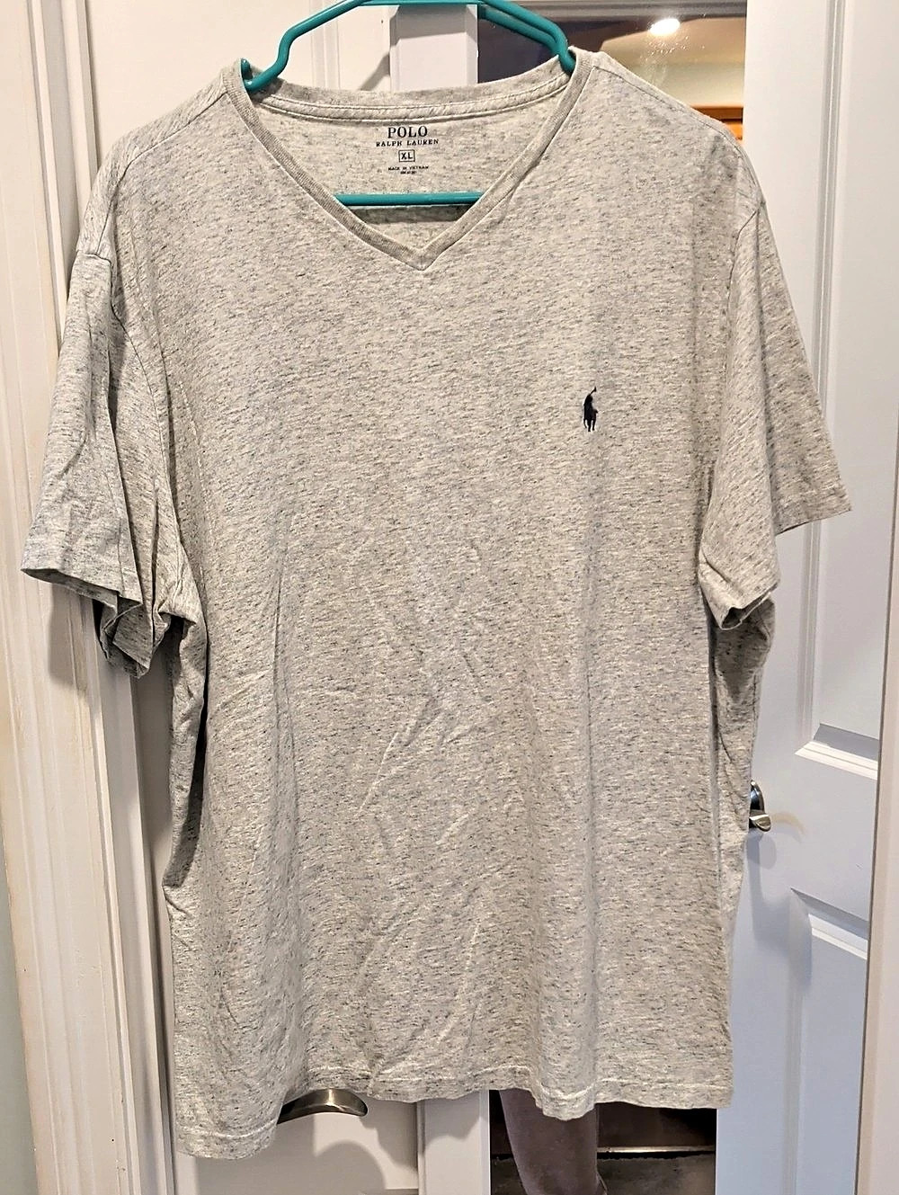 Polo Ralph Lauren Classic Fit Jersey V-Neck T-Shirt Short Sleeve V-Neck Gray XL